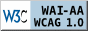 Logotipo de conformidad con el nivel AA, directrices de Accesibilidad para el Contenido Web 1.0 del W3C-WAI